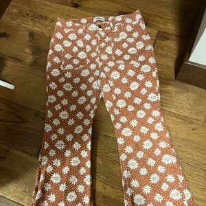 Wrangler sunflower print flare jeans
